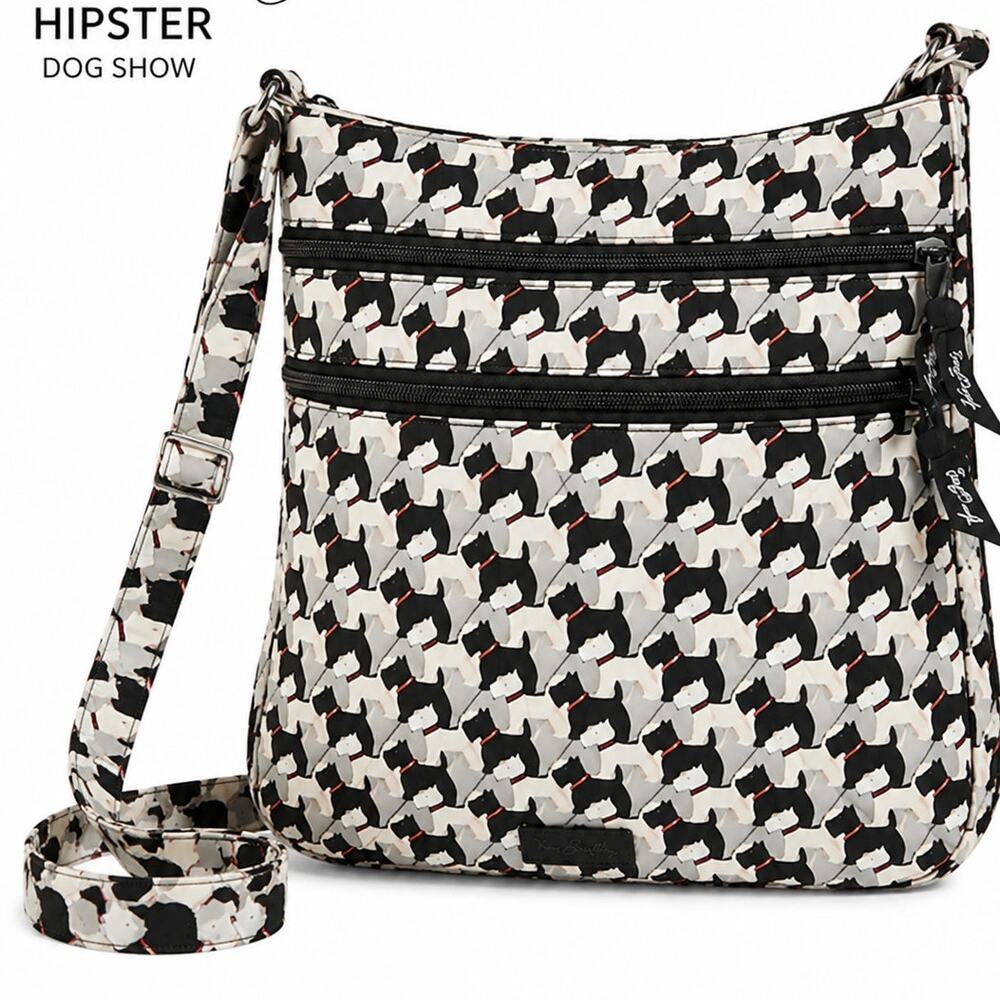 Vera Bradley Dog Show Hipster Crossbody Bag Scottie Dogs Quilted Retired